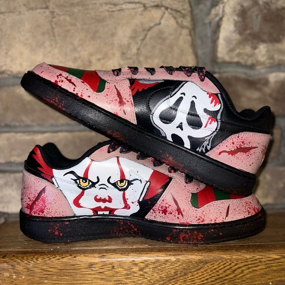 Custom “Slasher” Nike Ebernon men’s size 10 - Picture 1 of 4